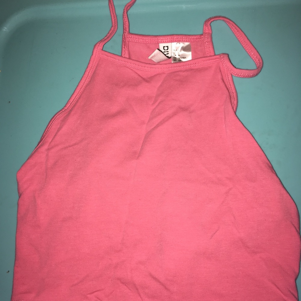 h&m cropped pink halter * new